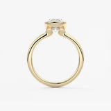 Cushion Half Bezel Lab Grown Diamond Engagement Ring