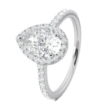 Stunning 0.4 CT Pear Moissanite Stones Pave & Halo Wedding Bands 2