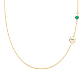 0.25 CT Round Emerald Lab Made Diamond- May Birthstone Necklace 1