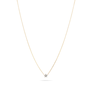 0.50 CT Round Moissanite Diamond Star Pendant Necklace in Solid Gold