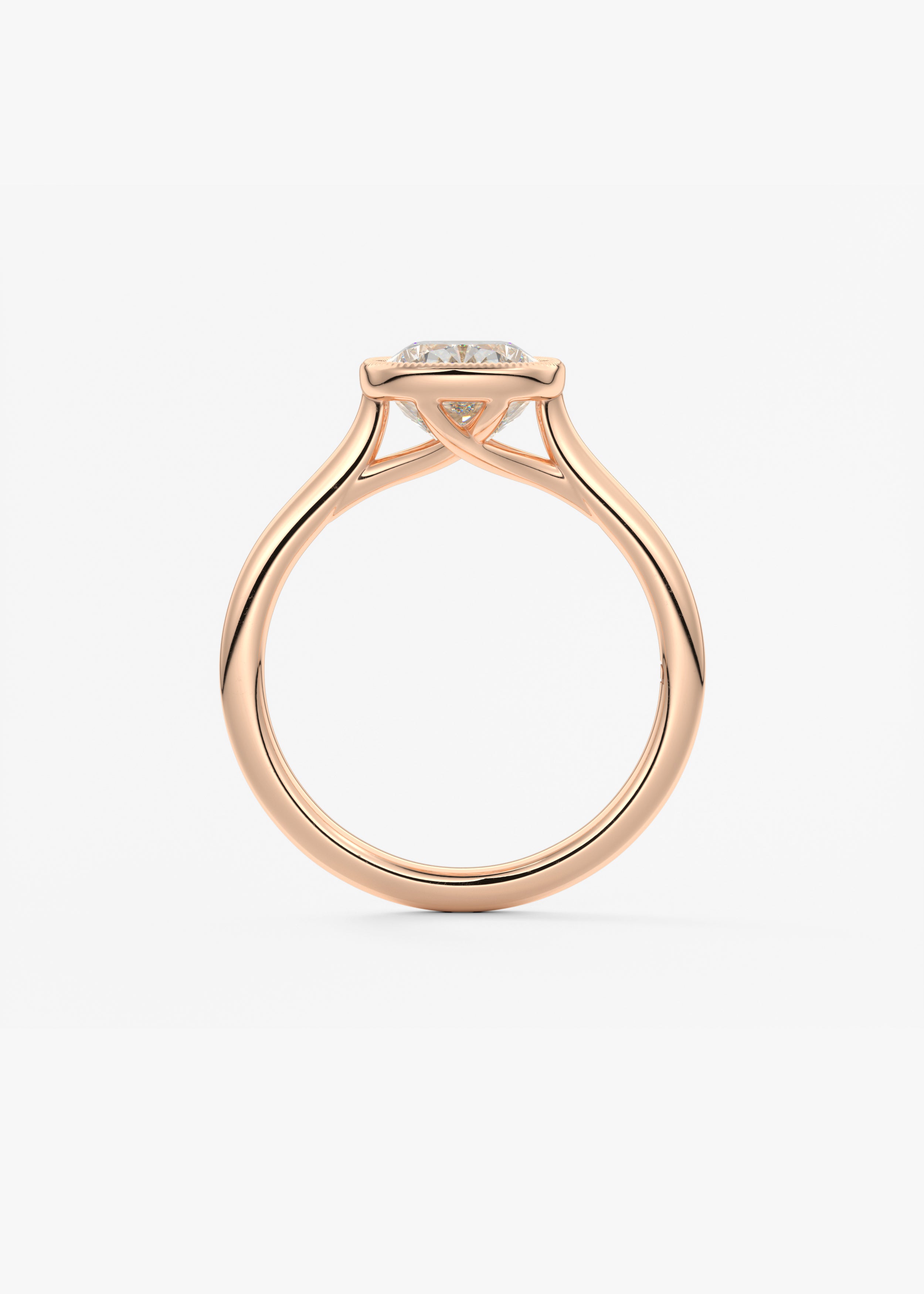 Elongated Cushion Milgrain Bezel Lab Grown Diamond Engagement Ring