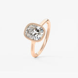 Elongated Cushion Milgrain Bezel Lab Grown Diamond Engagement Ring