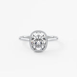 Elongated Cushion Milgrain Bezel Lab Grown Diamond Engagement Ring