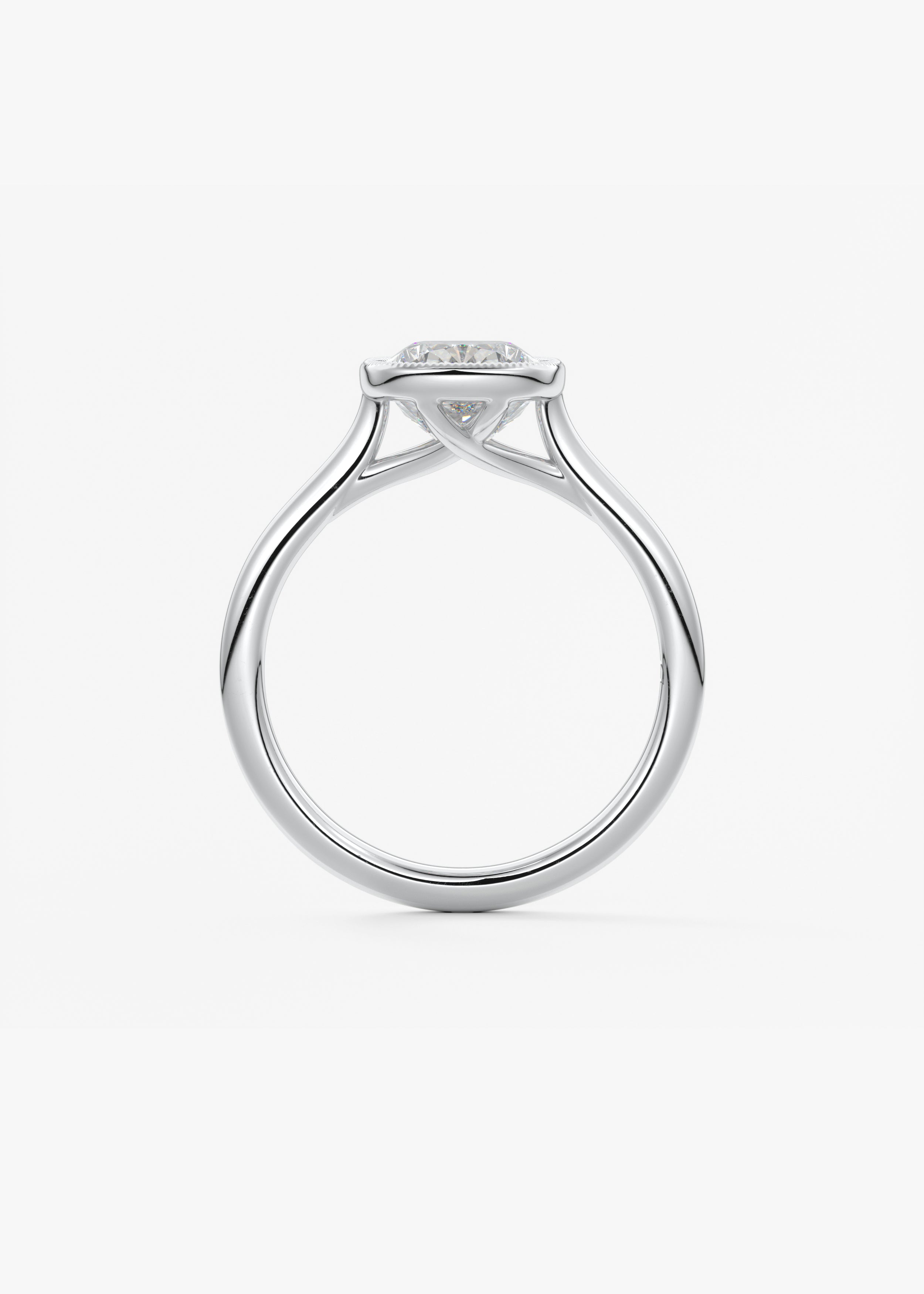 Elongated Cushion Milgrain Bezel Lab Grown Diamond Engagement Ring