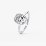 Elongated Cushion Milgrain Bezel Lab Grown Diamond Engagement Ring