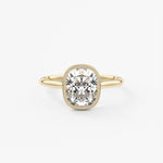 Elongated Cushion Milgrain Bezel Lab Grown Diamond Engagement Ring