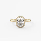 Elongated Cushion Milgrain Bezel Lab Grown Diamond Engagement Ring