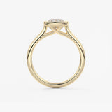 Elongated Cushion Milgrain Bezel Lab Grown Diamond Engagement Ring
