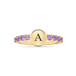 0.96 TCW Round Amethyst Lab Made Diamond- February Birthstone Ring 5