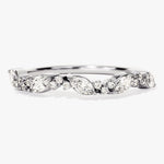 Stunning 0.30 CT Round & Marquise Moissanite Stones Half Eternity Wedding Band 3