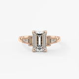 Emerald Five Stones Lab Grown Diamond Engagement Ring