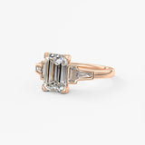Emerald Five Stones Lab Grown Diamond Engagement Ring