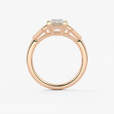 Emerald Five Stones Lab Grown Diamond Engagement Ring