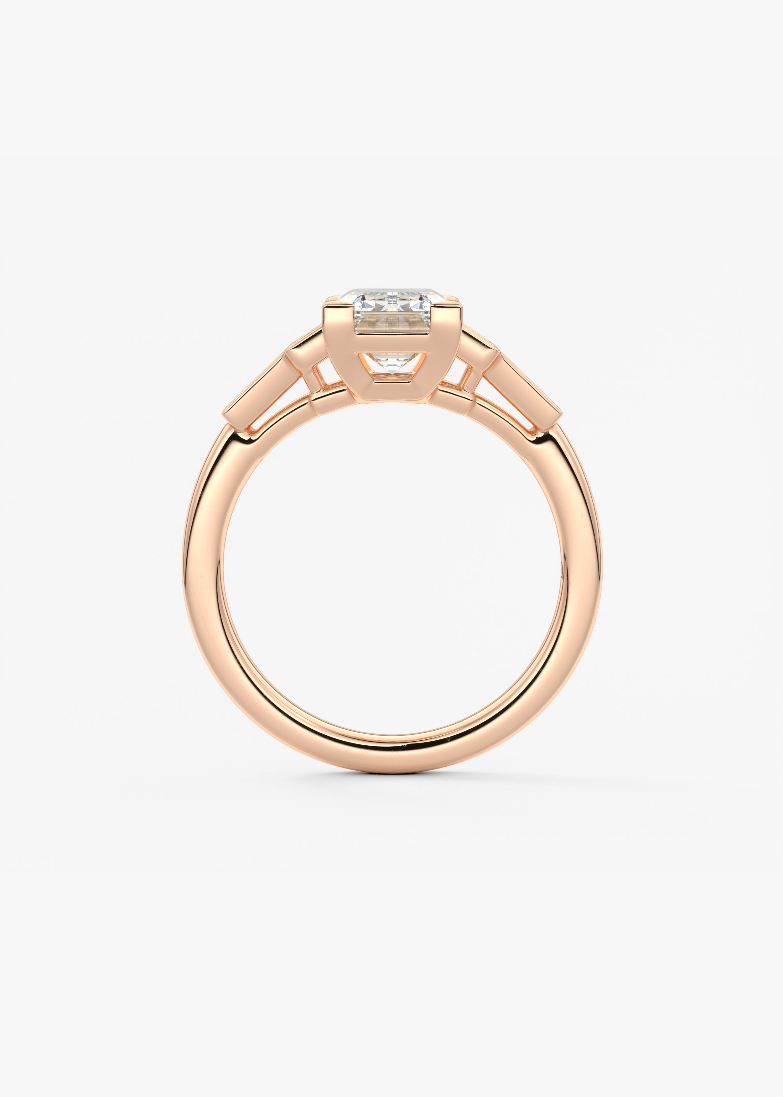 Emerald Five Stones Lab Grown Diamond Engagement Ring
