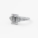 Emerald Five Stones Lab Grown Diamond Engagement Ring