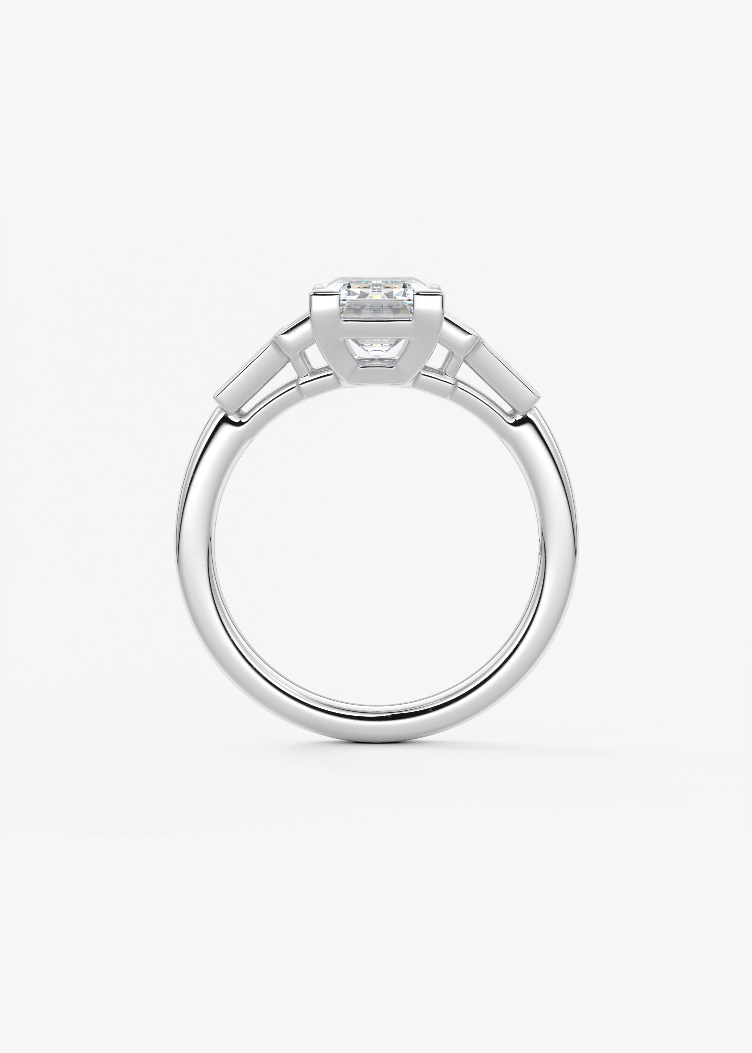 Emerald Five Stones Lab Grown Diamond Engagement Ring