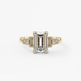 Emerald Five Stones Lab Grown Diamond Engagement Ring