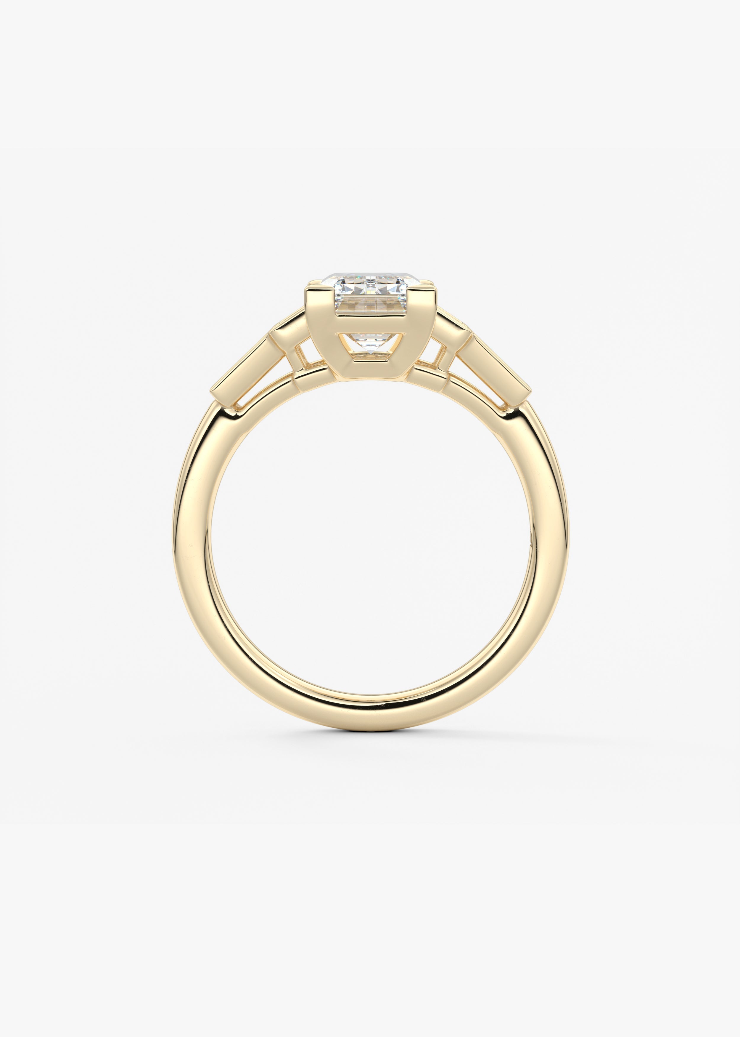 Emerald Five Stones Lab Grown Diamond Engagement Ring