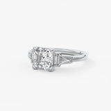 Asscher Five Stones Lab Grown Diamond Engagement Ring