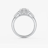 Asscher Five Stones Lab Grown Diamond Engagement Ring
