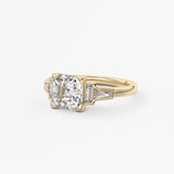 Asscher Five Stones Lab Grown Diamond Engagement Ring