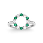 0.36 TCW Round Emerald Lab Made Diamond-May Birthstone Engagement Ring 5
