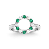 0.36 TCW Round Emerald Lab Made Diamond-May Birthstone Engagement Ring 5