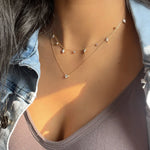 1.0 TCW Round Moissanite Diamond Necklace in Solid Gold 4