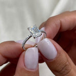 Stunning 2.0 CT Emerald Moissanite Engagement Ring with Pave Design 2