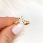 Stunning 1.50 CT Pear Moissanite Engagement Ring with Twisted Pave Design 9