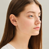 0.50 TCW Round Cut Moissanite Circle Earrings in Gold 6