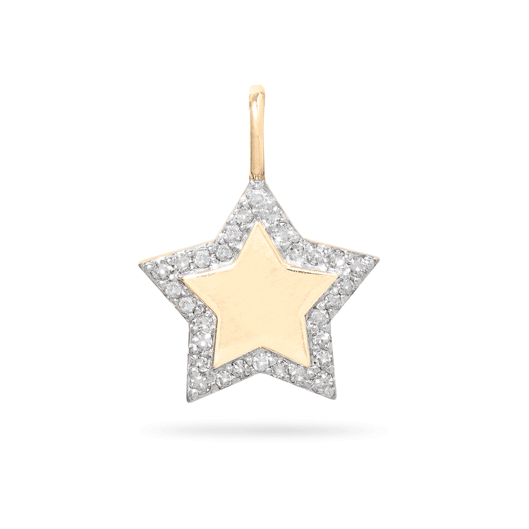 0.40 TCW Round Moissanite Diamond Star Pendant Necklace in Solid Gold 3