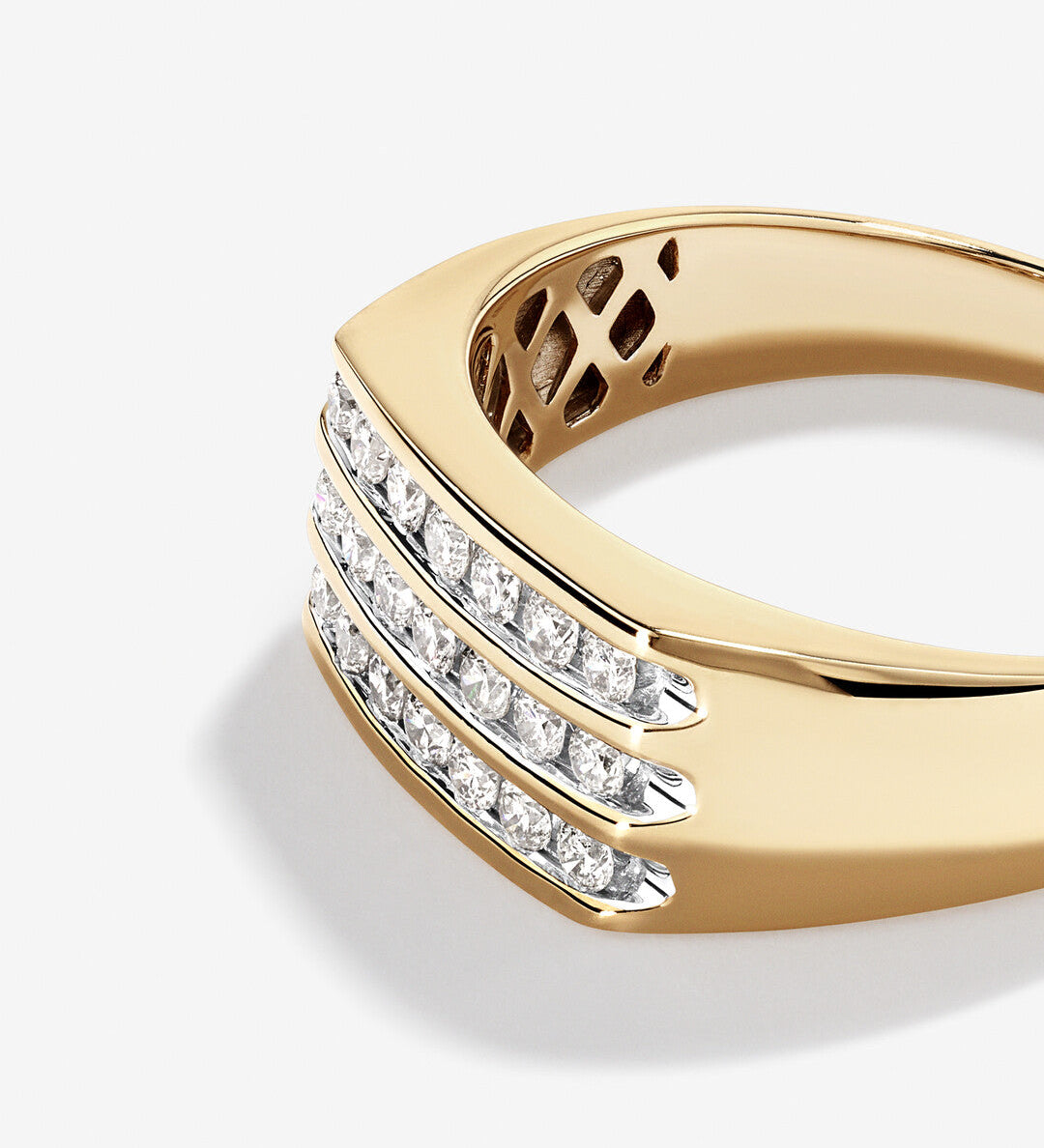 0.54 CT Round  Moissanite Channel Set Men's Wedding Band in Solid Gold 3