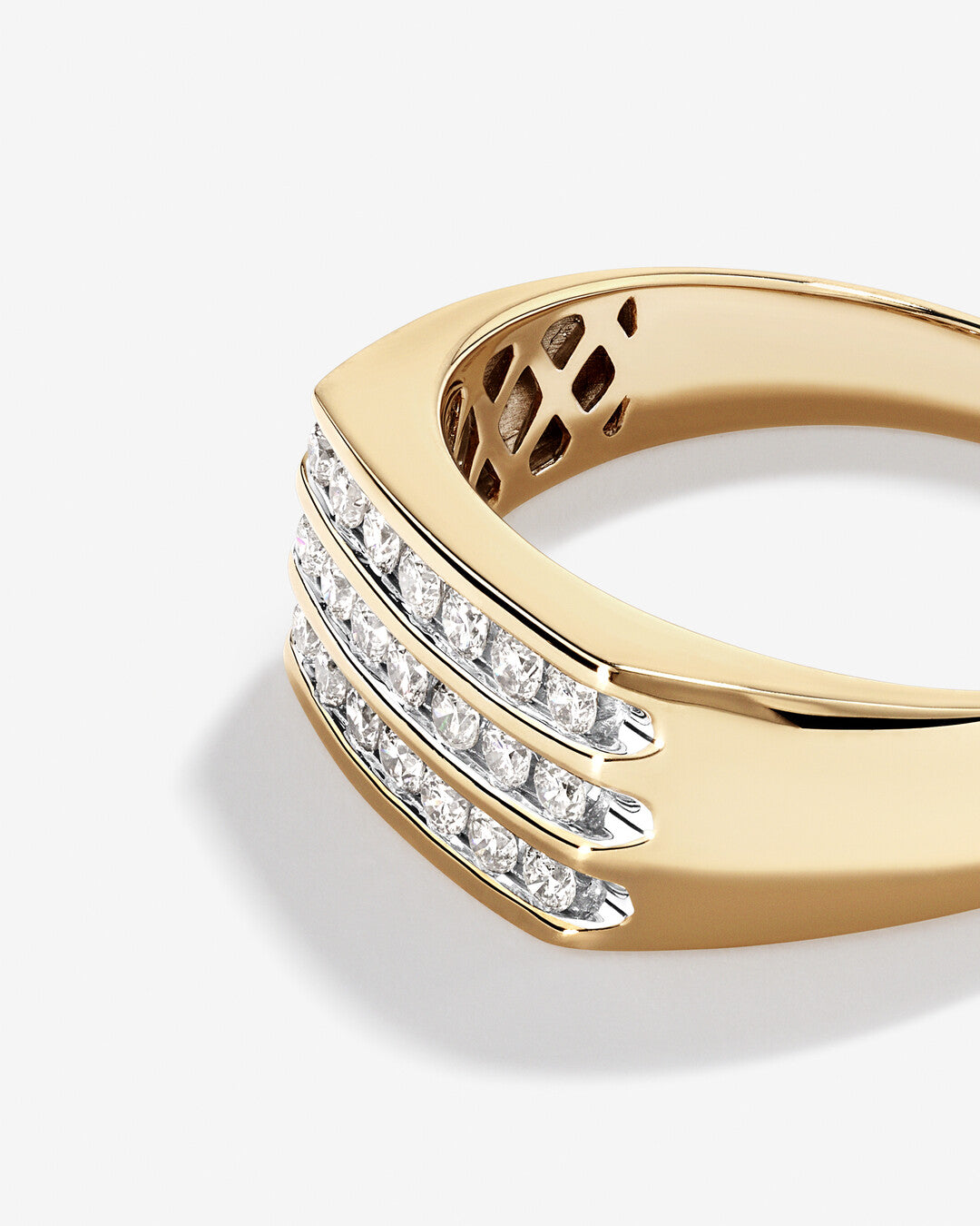 0.54 CT Round  Moissanite Channel Set Men's Wedding Band in Solid Gold 3