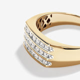 0.54 CT Round  Moissanite Channel Set Men's Wedding Band in Solid Gold 3