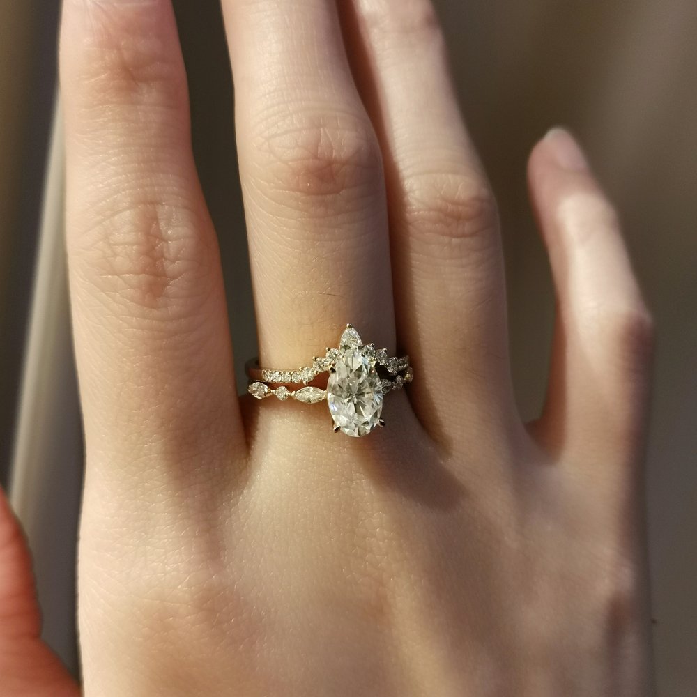 Oval Pave Lab Grown Diamond Engagement Ring
