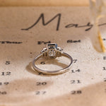 3.0 CT Emerald Shaped Moissanite Engagement Ring With Five Stone Style 3