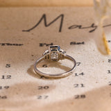 3.0 CT Emerald Shaped Moissanite Engagement Ring With Five Stone Style 3