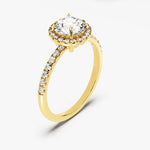 Stunning 1.0 CT Round Moissanite Engagement Ring with Halo & Pave Design 2