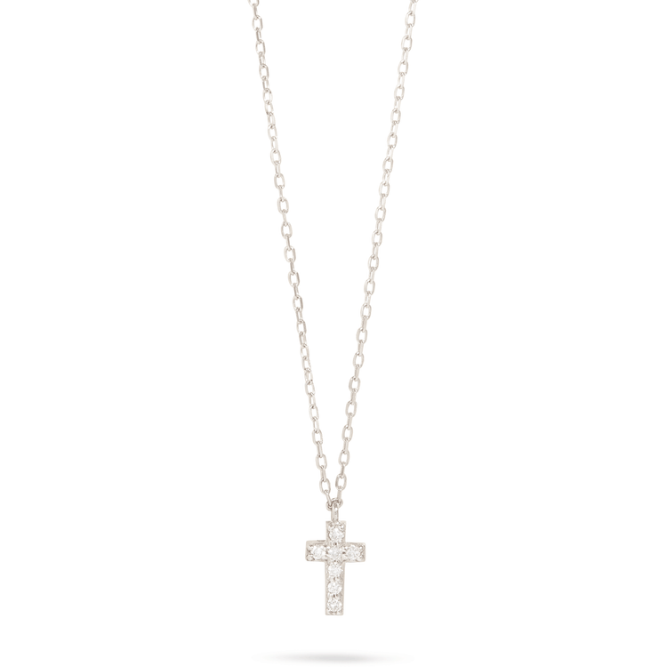 0.30 TCW Round Cut Moissanite Diamond Cross Pendant Necklace in Solid Gold 3