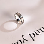 Delicate Men's Wedding Band Satin Finished in Solid Gold 4