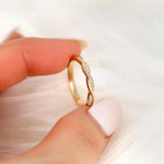 Stunning 0.11 TCW Round Moissanite Stones Halfway Twisted Wedding Bands 3