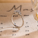 3.0 CT Emerald Shaped Moissanite Engagement Ring With Five Stone Style 5