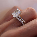 Stunning 0.4 TCW Oval Moissanite Stone Half Eternity Wedding Band 5
