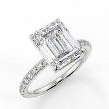 Stunning 2.53 CT Emerald Moissanite Engagement Ring with Pave Design 5