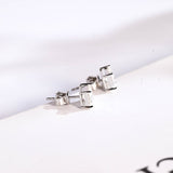 0.70 TCW Princess Cut Moissanite Stud Earrings in Gold 9