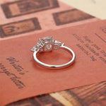 Stunning 1.0 CT Cushion Cut Moissanite Engagement Ring with Three Stone Design 5