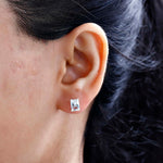 Round Cut Cubic Zirconia in 925 Sterling Silver Earrings 3