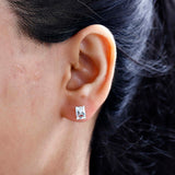 Round Cut Cubic Zirconia in 925 Sterling Silver Earrings 3