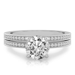 Stunning 0.50-1.5 CT Round Moissanite Engagement Ring With Pave Design